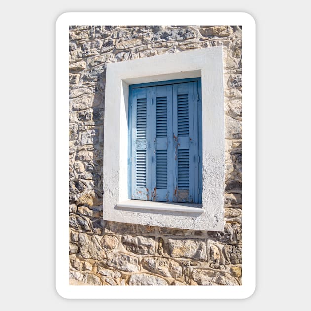 Closed blue shutters. Sticker by sma1050